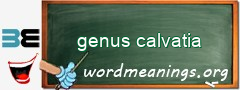 WordMeaning blackboard for genus calvatia